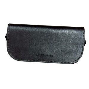 Giorgio Armani black leather glasses case